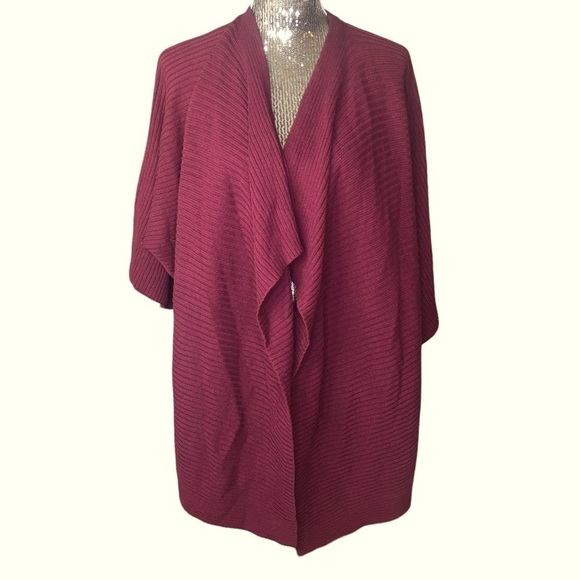 New Gap Burgundy Cardigan sweater X-large Open Front Knit - Picture 1 of 4